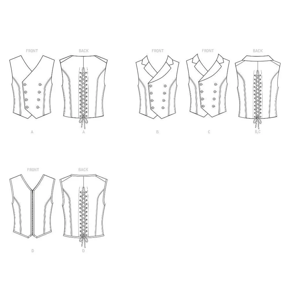 Simplicity Sewing Pattern 10545 9087‎ Mens Corset Vests Size 46-52